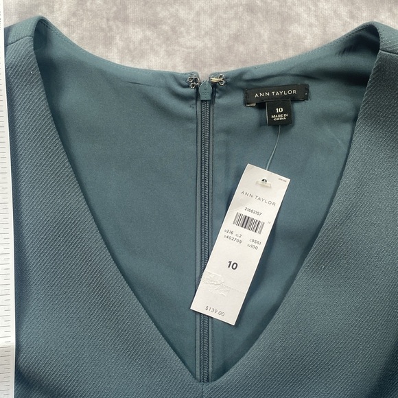 Ann Taylor slate blue dress with flare. - Picture 4 of 7